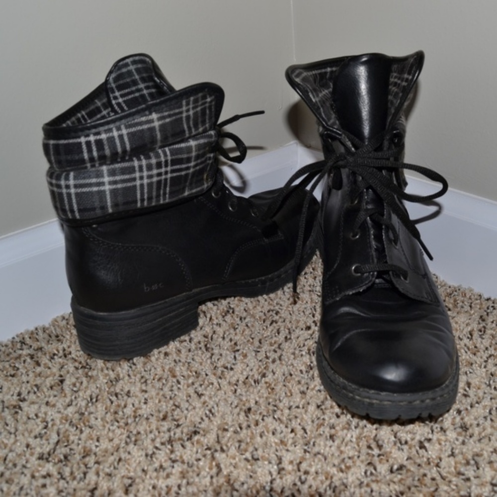 b.ø.c. Black and White Plaid Shoes